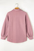 Textured Cable Knit Long Sleeve Button Down Shirt
