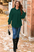 Textured Cable Knit Long Sleeve Button Down Shirt