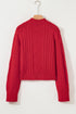 Textured Cable Knit Mock Neck Pullover Sweater