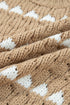 Textured Cable Knit Stripe Detail Pullover Sweater