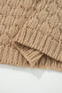 Textured Cable Knit Stripe Detail Pullover Sweater
