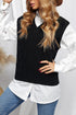 Textured Cable Knit V Neck Sweater Vest