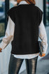 Textured Cable Knit V Neck Sweater Vest