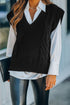 Textured Cable Knit V Neck Sweater Vest