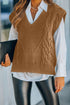 Textured Cable Knit V Neck Sweater Vest