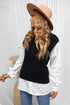 Textured Cable Knit V Neck Sweater Vest