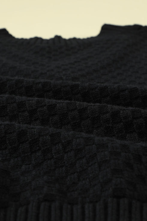 Textured Cable Knit V Neck Sweater Vest