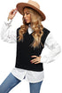 Textured Cable Knit V Neck Sweater Vest