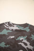 Textured Camouflage Pattern Drop Shoulder Long Sleeve Top