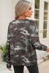Textured Camouflage Pattern Drop Shoulder Long Sleeve Top