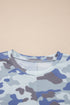 Textured Camouflage Print Western Style Tee