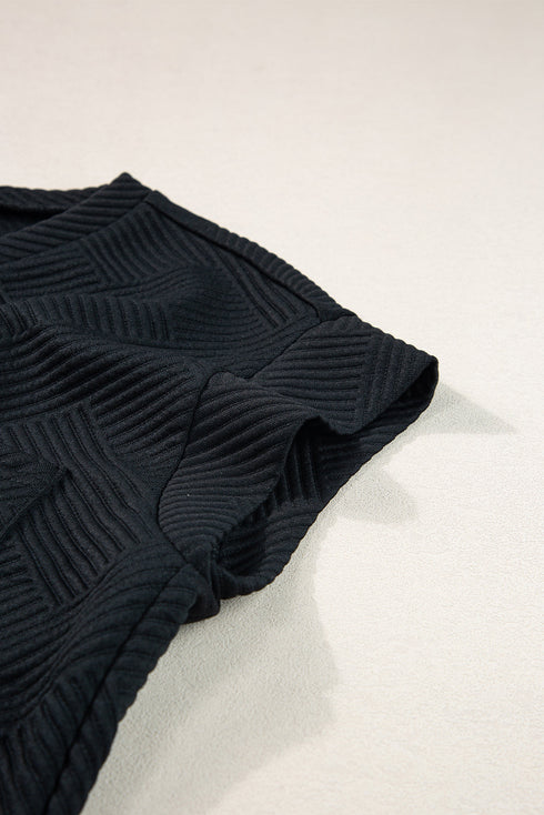 Textured Cap Sleeve T Shirt Dress