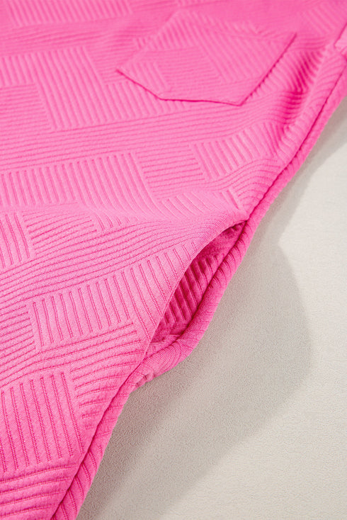 Textured Cap Sleeve T Shirt Dress