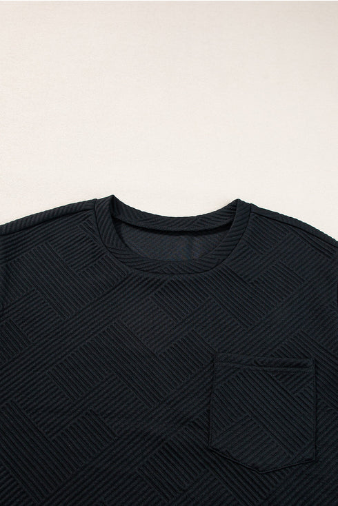 Textured Cap Sleeve T Shirt Dress