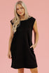 Textured Cap Sleeve T-shirt Shift Mini Dress