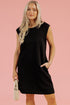 Textured Cap Sleeve T-shirt Shift Mini Dress