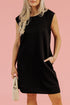 Textured Cap Sleeve T-shirt Shift Mini Dress