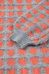 Textured Checkerboard Knit Drop Shoulder Pullover Sweater
