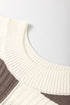 Textured Checkerboard Short Sleeve Crew Neck Knit Sweater