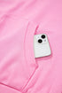 Textured Checkerboard Sleeve Half Zip Hooded Sweatshirt
