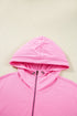Textured Checkerboard Sleeve Half Zip Hooded Sweatshirt