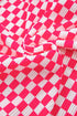 Textured Checkered Button Down Wide Leg Pajama Set
