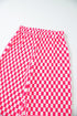 Textured Checkered Button Down Wide Leg Pajama Set