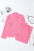 Textured Checkered Button Down Wide Leg Pajama Set