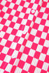 Textured Checkered Button Down Wide Leg Pajama Set