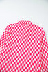 Textured Checkered Button Down Wide Leg Pajama Set