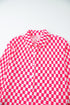 Textured Checkered Button Down Wide Leg Pajama Set