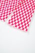 Textured Checkered Button Down Wide Leg Pajama Set