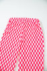 Textured Checkered Button Down Wide Leg Pajama Set
