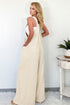 Textured Checkered High Waist Wide Leg Overall Jumpsuit