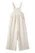 Textured Checkered High Waist Wide Leg Overall Jumpsuit