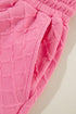 Textured Checkered Tee And Drawstring Short Sets