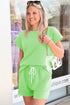 Textured Checkered Tee And Drawstring Short Sets