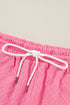 Textured Checkered Tee And Drawstring Short Sets