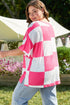 Textured Checkered Waffle Knit Round Neck T Shirt