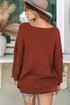 Textured Chevron Knit Drop Shoulder Tunic Sweater