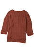 Textured Chevron Knit Drop Shoulder Tunic Sweater