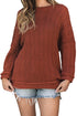 Textured Chevron Knit Drop Shoulder Tunic Sweater