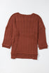 Textured Chevron Knit Drop Shoulder Tunic Sweater