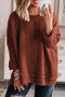 Textured Chevron Knit Drop Shoulder Tunic Sweater
