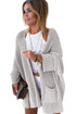 Textured Chunky Knit Open Front Slouchy Cardigan