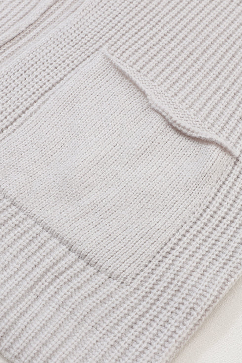 Textured Chunky Knit Open Front Slouchy Cardigan