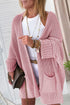 Textured Chunky Knit Open Front Slouchy Cardigan