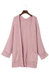 Textured Chunky Knit Open Front Slouchy Cardigan