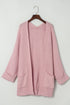 Textured Chunky Knit Open Front Slouchy Cardigan