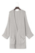 Textured Chunky Knit Open Front Slouchy Cardigan